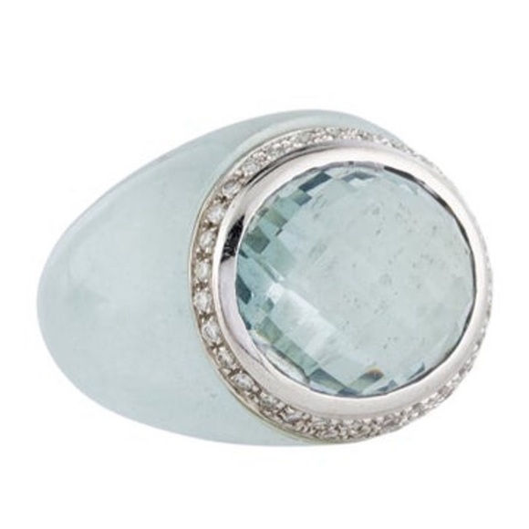 Balocchi Preziosi 18K Aquamarine & Diamond
Cocktail Ring Size: 4 - Picture 1 of 5